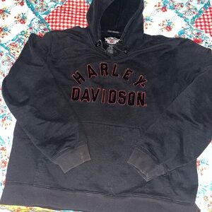 Harley-Davidson Black and orange Logo Hoodie